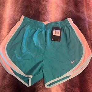 Nike Women's Aqua and Pink Athletic Shorts